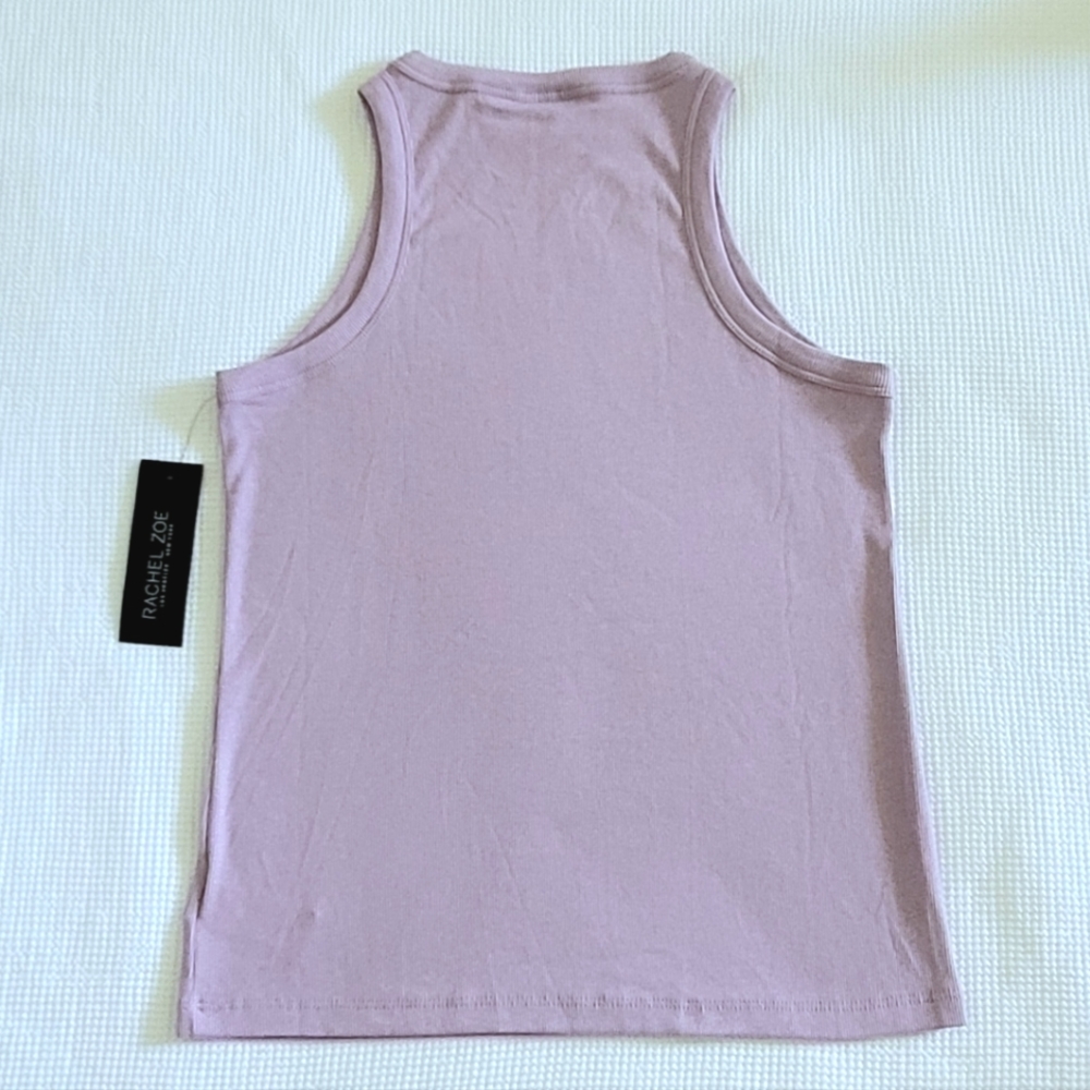 Rachel Zoe Sleeveless Fitted Ribbed Light Lavender💜 Top - NWT - Picture 2 of 10